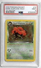 V1098: 2000: DARK VILEPLUME-HOLO: 13/82: 1ST EDITION: ROCKET: PSA 9: MINT: 87502292